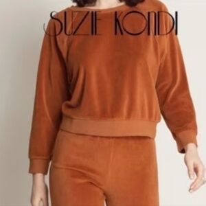 Suzie Kondi Rust Velour Lounge Sweter Xs